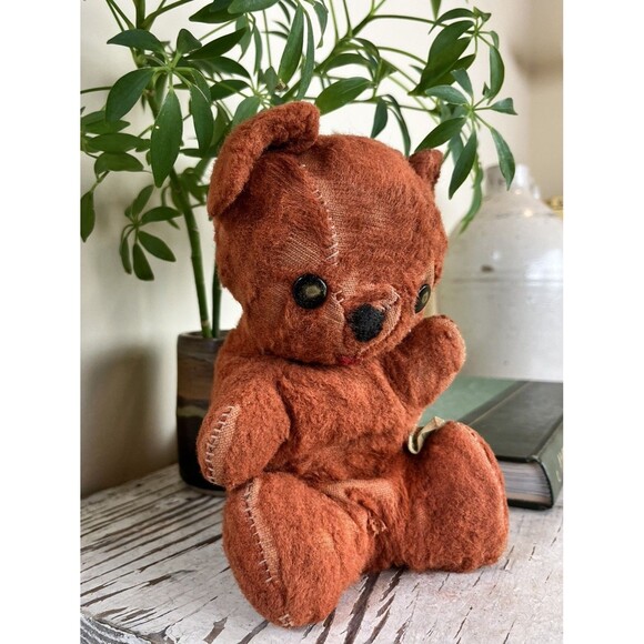 Antique 1950’s Cubbi Gund Hand Stitched Cinnamon Color Teddy Bear 9” Rustic - Picture 1 of 8